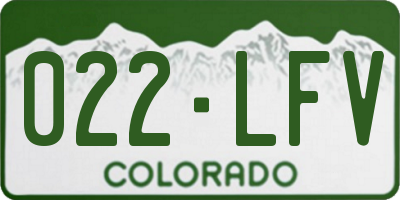 CO license plate 022LFV