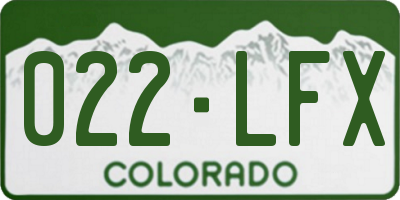 CO license plate 022LFX