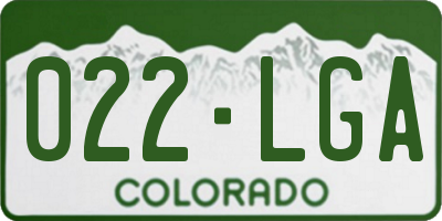 CO license plate 022LGA