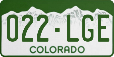CO license plate 022LGE