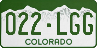 CO license plate 022LGG