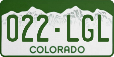 CO license plate 022LGL