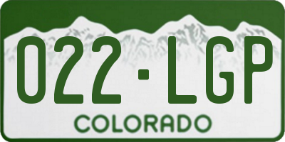CO license plate 022LGP