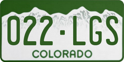 CO license plate 022LGS