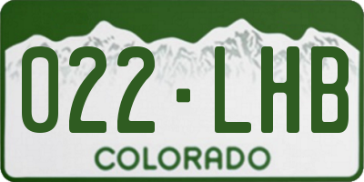 CO license plate 022LHB