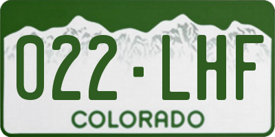 CO license plate 022LHF