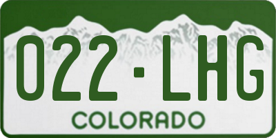 CO license plate 022LHG