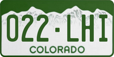CO license plate 022LHI