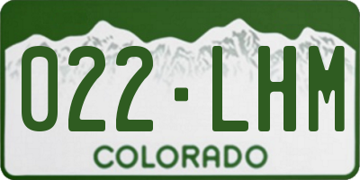 CO license plate 022LHM