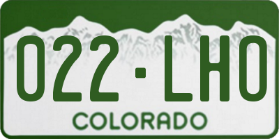 CO license plate 022LHO