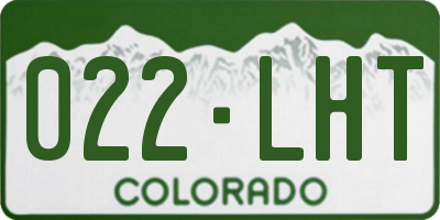 CO license plate 022LHT