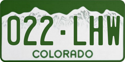CO license plate 022LHW