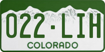 CO license plate 022LIH