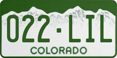 CO license plate 022LIL
