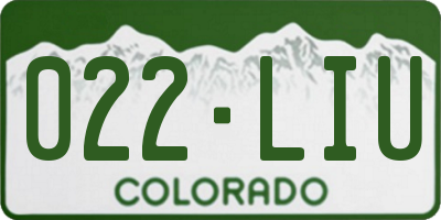 CO license plate 022LIU