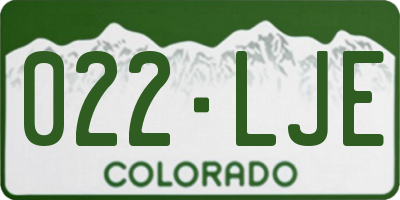 CO license plate 022LJE