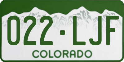 CO license plate 022LJF