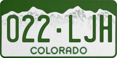 CO license plate 022LJH