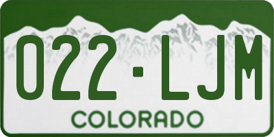 CO license plate 022LJM
