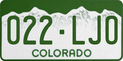 CO license plate 022LJO
