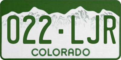 CO license plate 022LJR