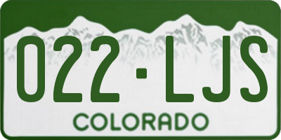CO license plate 022LJS