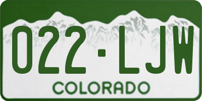 CO license plate 022LJW