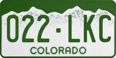 CO license plate 022LKC