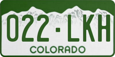 CO license plate 022LKH