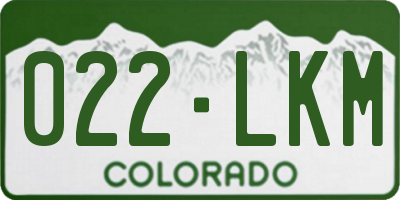 CO license plate 022LKM