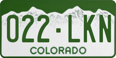CO license plate 022LKN