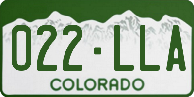 CO license plate 022LLA