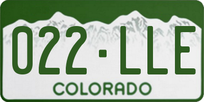CO license plate 022LLE
