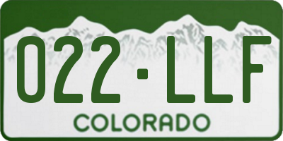 CO license plate 022LLF