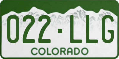 CO license plate 022LLG