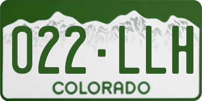 CO license plate 022LLH