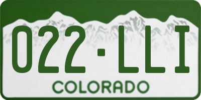 CO license plate 022LLI