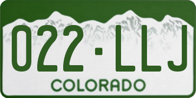 CO license plate 022LLJ