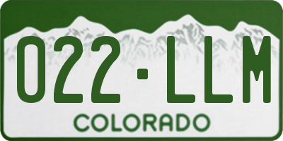 CO license plate 022LLM
