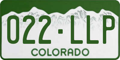 CO license plate 022LLP