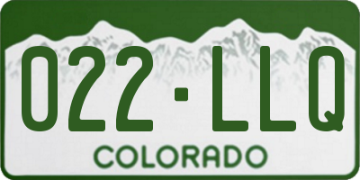 CO license plate 022LLQ
