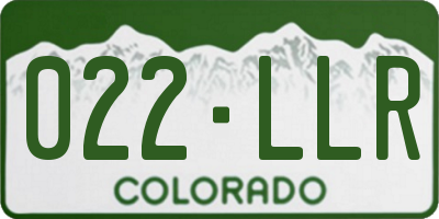 CO license plate 022LLR