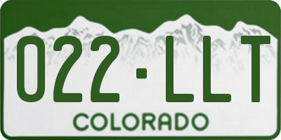 CO license plate 022LLT