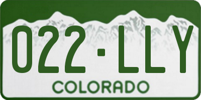 CO license plate 022LLY