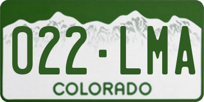 CO license plate 022LMA