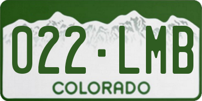 CO license plate 022LMB