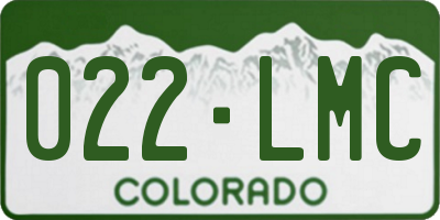 CO license plate 022LMC