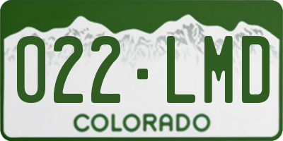 CO license plate 022LMD