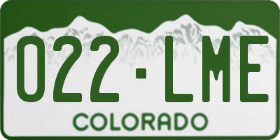 CO license plate 022LME