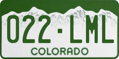 CO license plate 022LML
